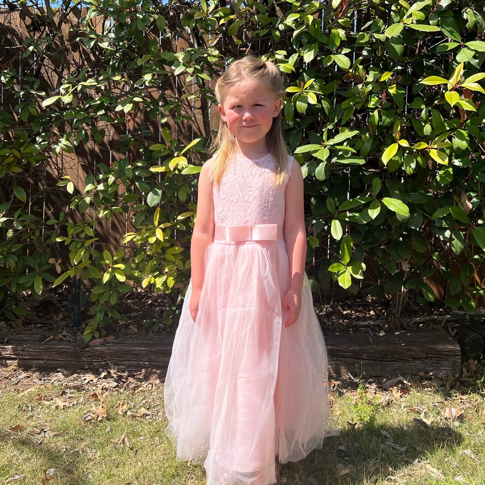 Light pink formal dress in a 5/6